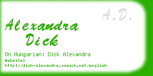 alexandra dick business card
